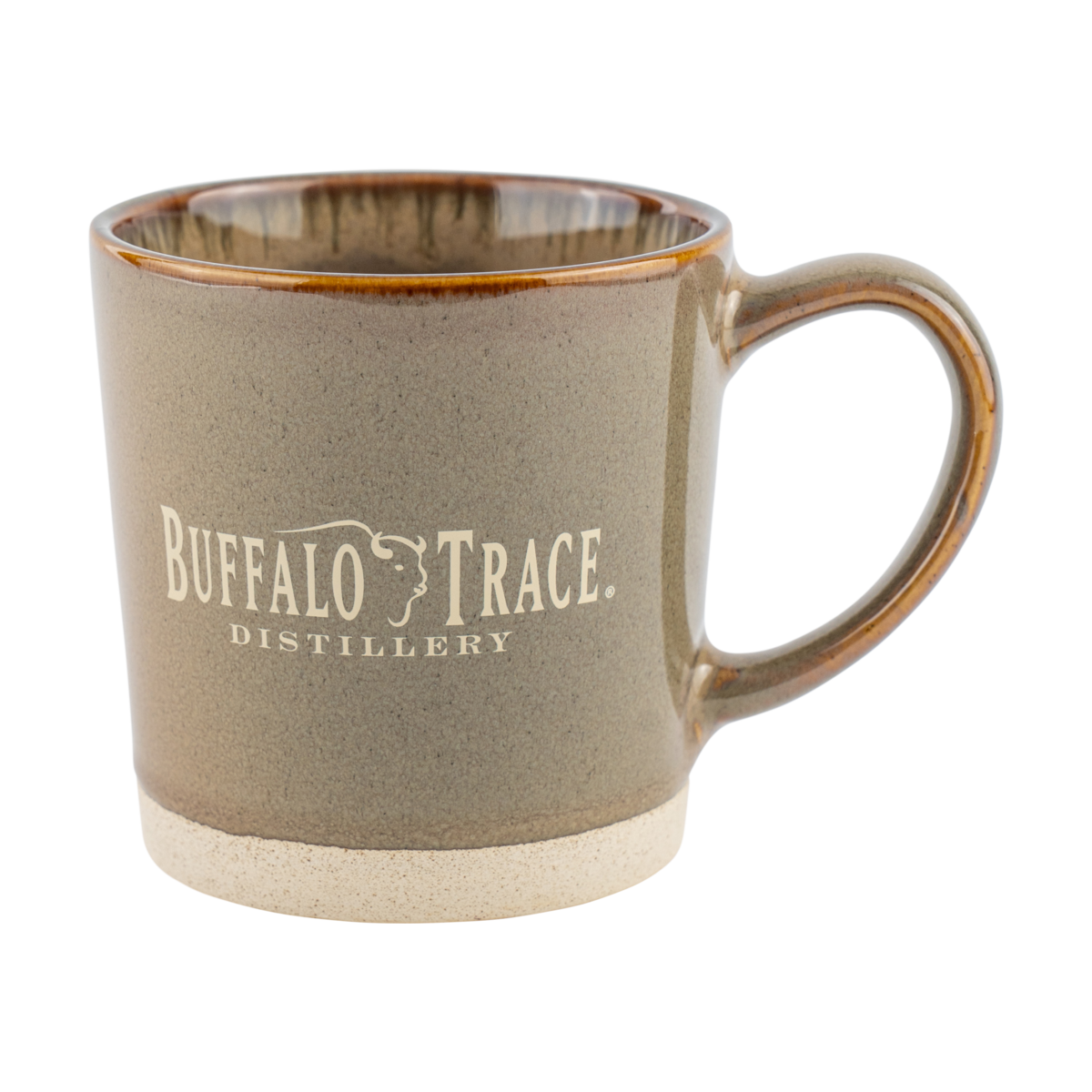 Buffalo Trace Brown Stoneware Coffee Mug – handcrafted stoneware mug with Buffalo Trace Distillery logo