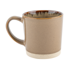 Buffalo Trace Brown Stoneware Coffee Mug side view showing handle and embossed Buffalo Trace logo