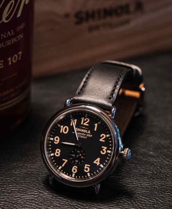 Shinola Runwell 47mm Black/Gold Watch - Detroit Handcrafted