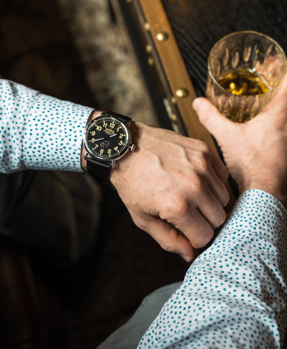 Shinola Runwell 47mm Black/Gold Watch - Detroit Handcrafted