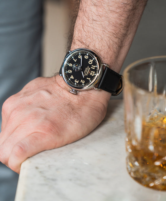 Shinola Runwell 47mm Black/Gold Watch - Detroit Handcrafted