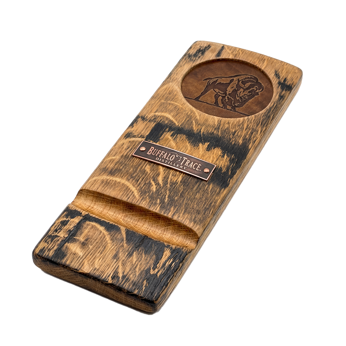 Whiskey Woodcraft Personalized Barrel Stave Cigar Rest – custom engraved reclaimed bourbon barrel stave cigar holder