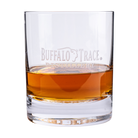SBS x Buffalo Trace Crystal Reserve Rocks Glass angled view showing crystal clarity