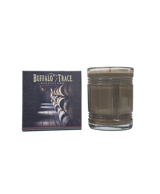 Bourbon Scent Cut Glass Candle Box Set with coaster