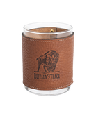 Buffalo Trace Leather Rocks Glass. Wrapped in handcrafted, stitched leather and engraved with our signature Buffalo Trace bourbon logo.