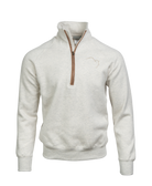Cream High Collar Sweatshirt with Brown Half Zip and Buffalo Trace Swoosh Logo