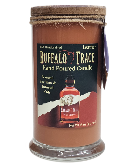Leather 18oz Tall Jar Candle
