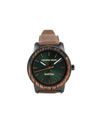 Buffalo Trace Original Grain Leather 42mm Watch (with Flask + Whiskey Rocks)