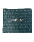 Green Towel Printed with our signature Buffalo Trace Distillery logo in the center with a Buffalo Trace repeated logo background